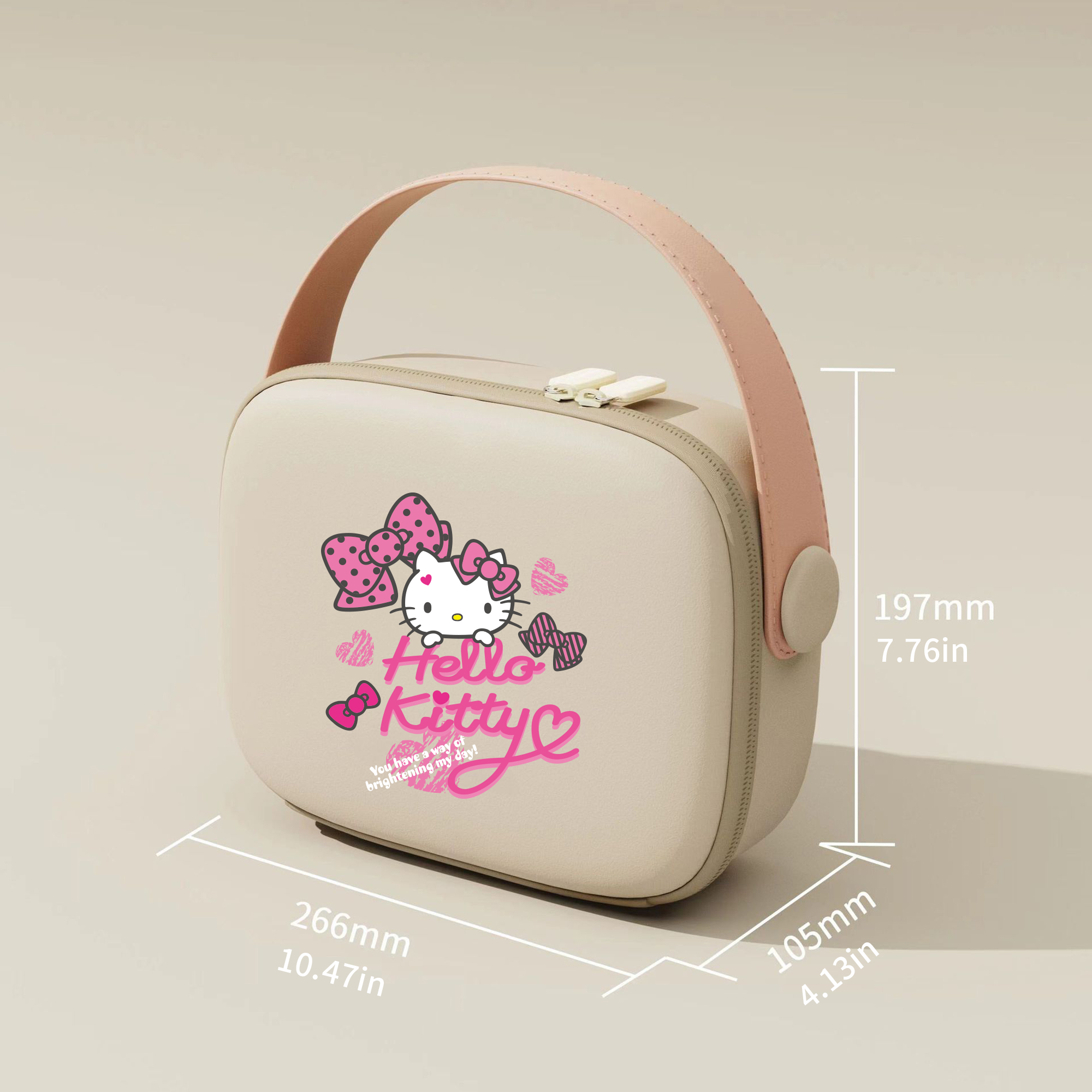 Zaloraros x Hello Kitty Large Capacity Travel Makeup Bag (Classic Heart Bow Series)