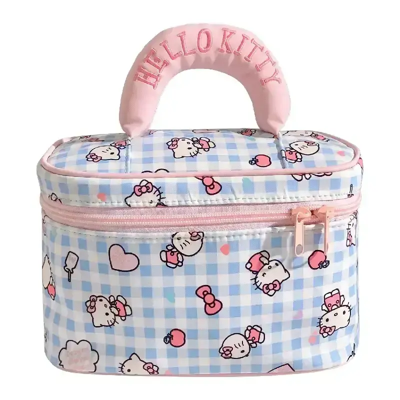 Hello Kitty Checkered Handheld Makeup Bag (Neighbor Sister Series)