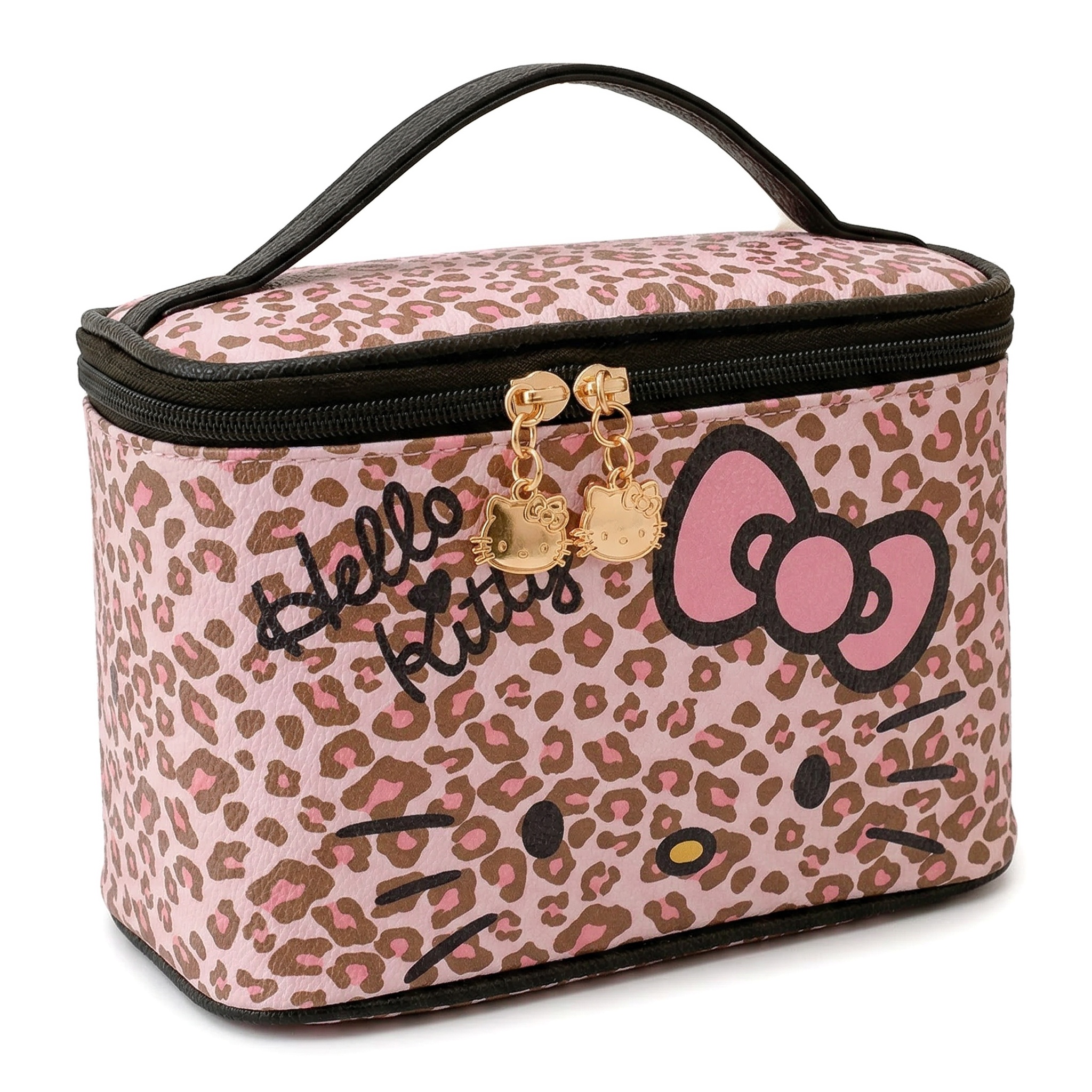 Hello Kitty Pink Leopard Pattern Handheld Makeup Bag (Wild Sweet Girl Series)