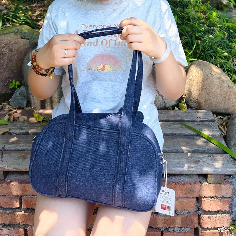 Hello Kitty Denim Shoulder Tote Bag (Nautical Style)