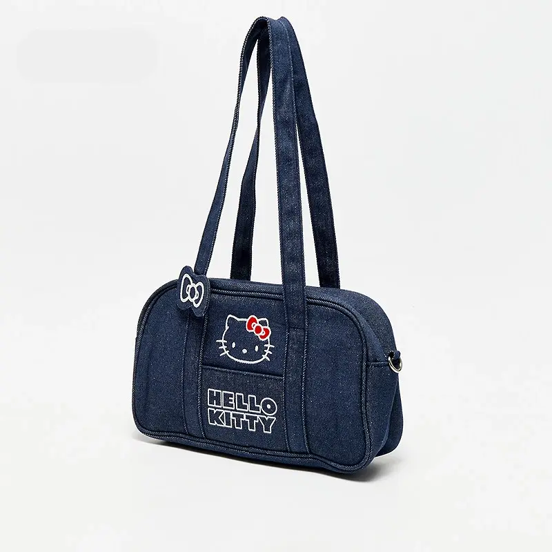 Hello Kitty Denim Shoulder Tote Bag (Nautical Style)
