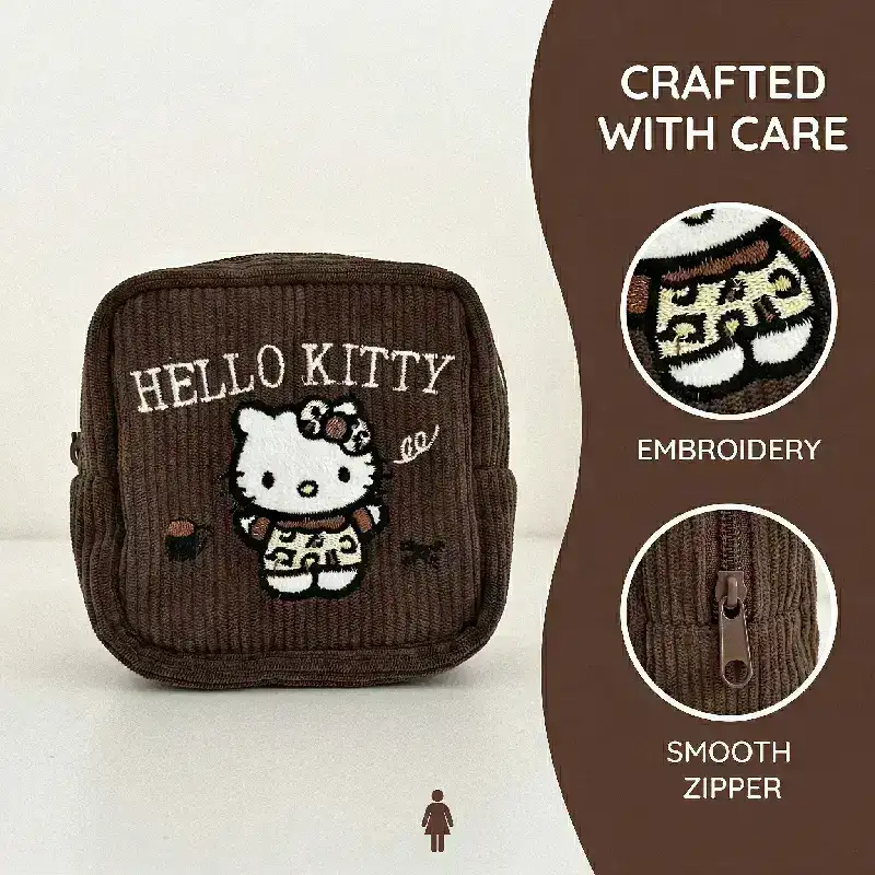 Hello Kitty Corduroy Mini Portable Storage Bag