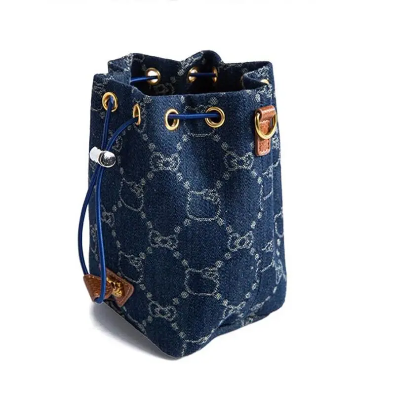Hello Kitty Denim Drawstring Bucket Bag