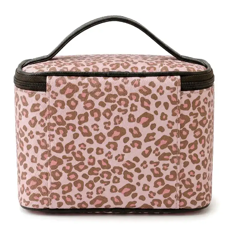 Hello Kitty Pink Leopard Pattern Handheld Makeup Bag (Wild Sweet Girl Series)