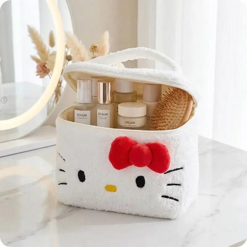 Hello Kitty Collaboration Sherpa Fleece Portable Makeup Bag