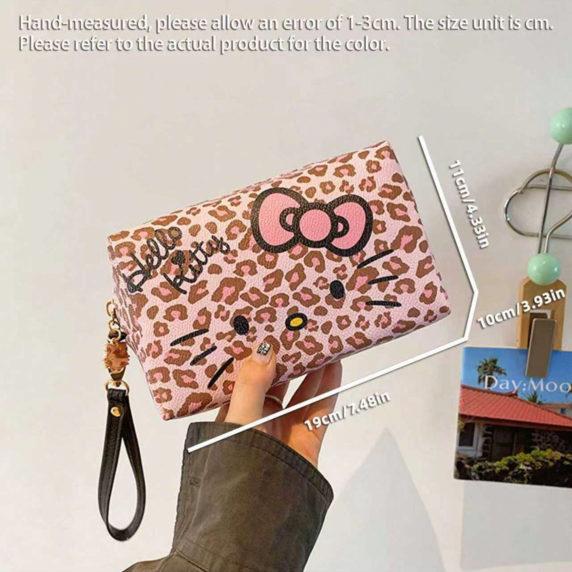 (Brand Authorized)Hello Kitty Leopard Print Makeup Bag Set