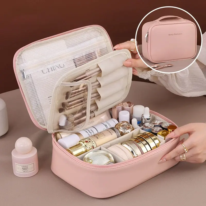 Portable waterproof makeup bag