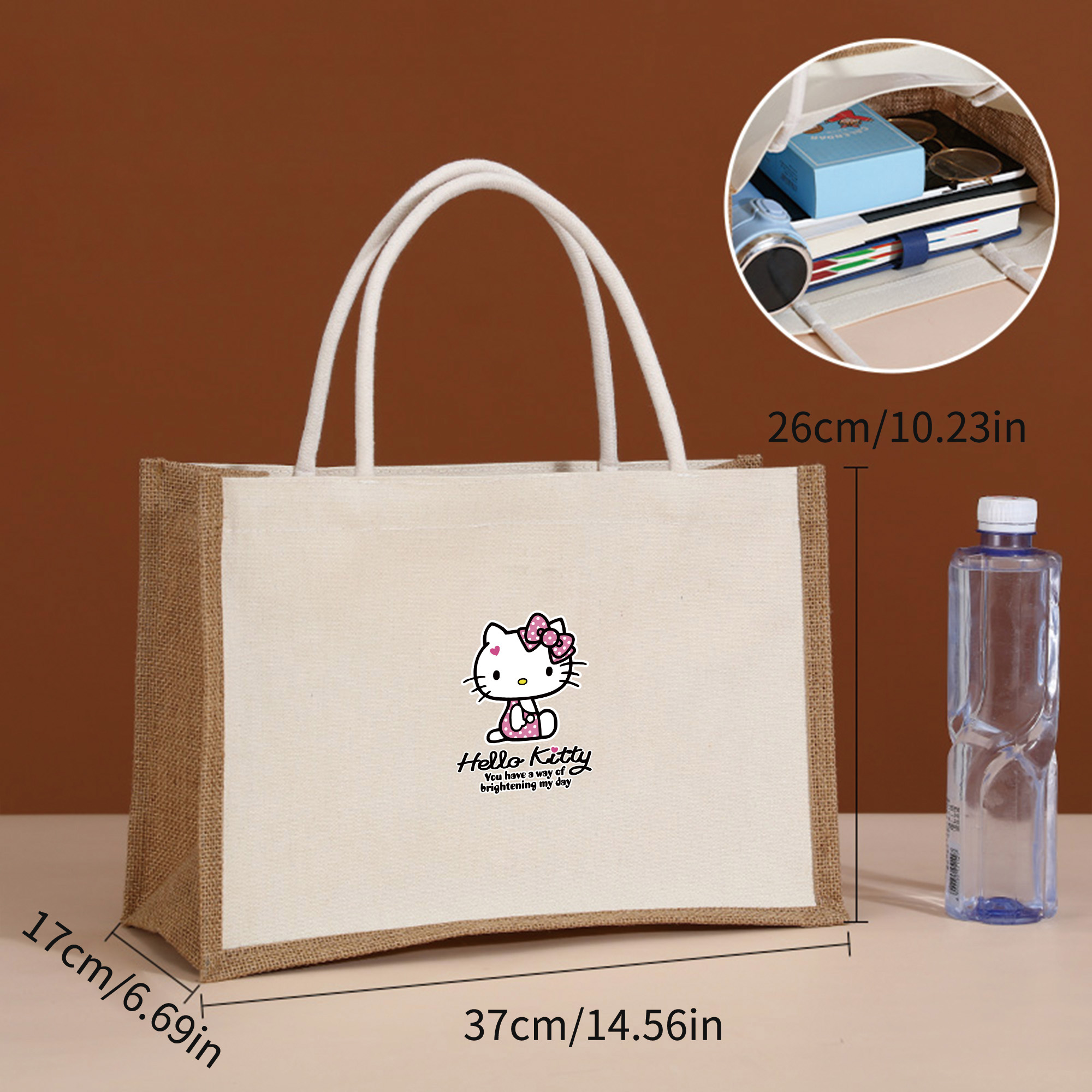 (Brand Authorized)Hello Kitty Linen Tote Bag