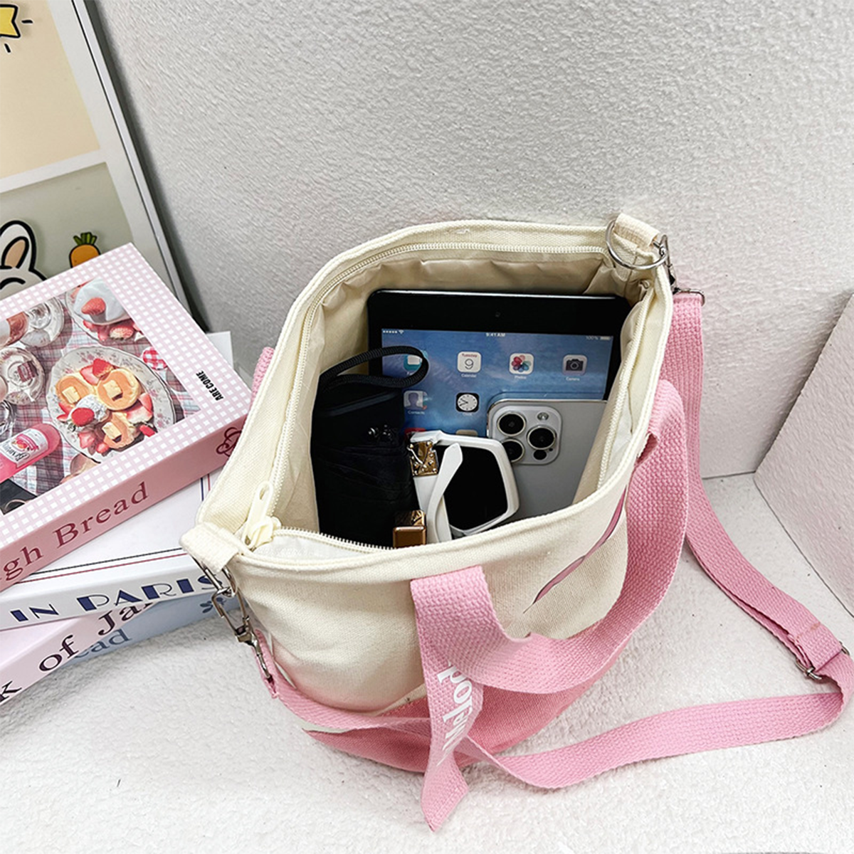 (Brand Authorized)Sanrio Round Canvas Crossbody Bag