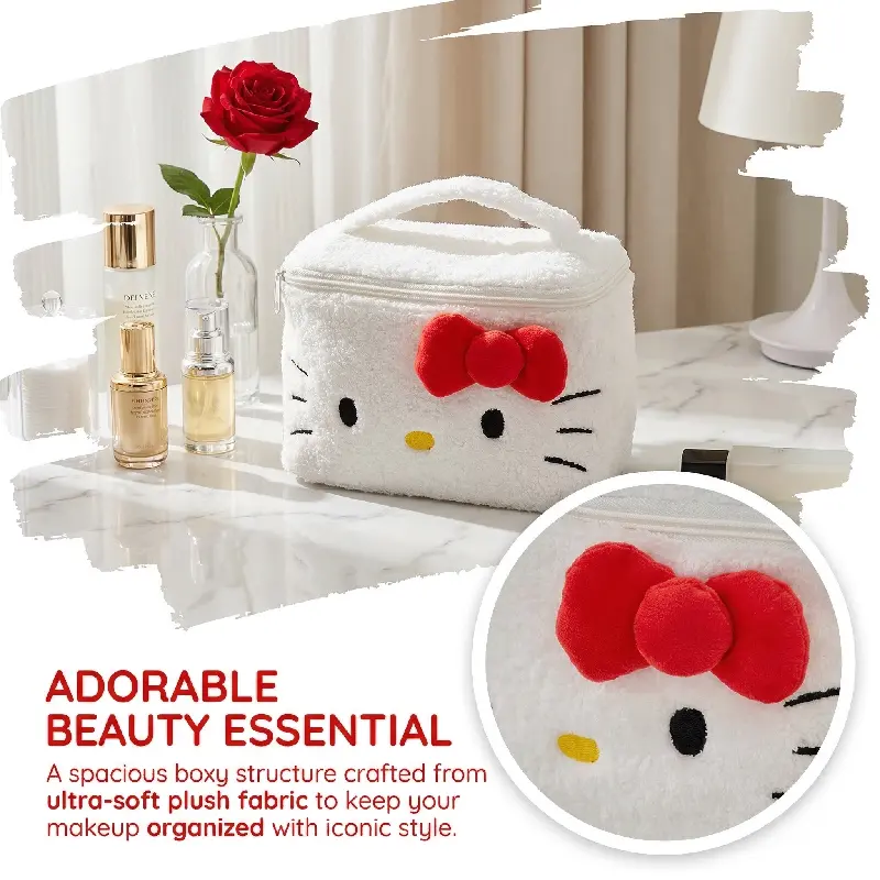 Hello Kitty Collaboration Sherpa Fleece Portable Makeup Bag