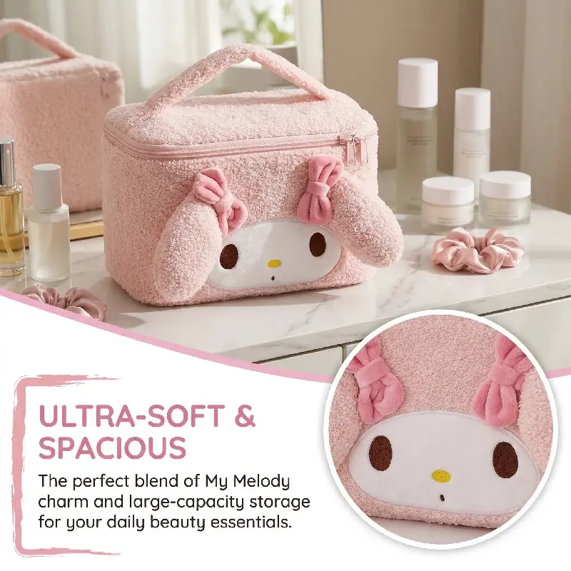My Melody Collaboration Sherpa Fleece Portable Makeup Bag