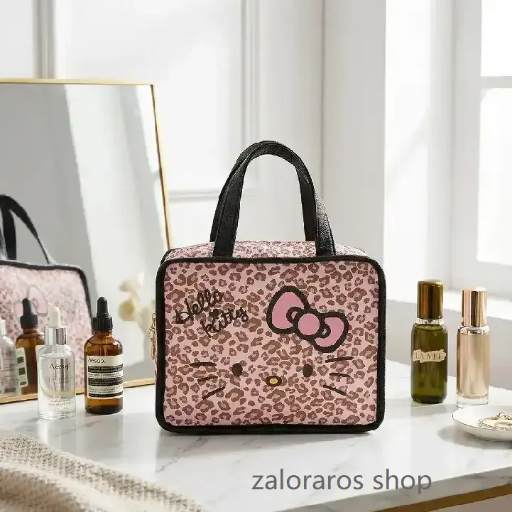 Hello Kitty Leopard Print Portable Makeup Bag (Wild Sweet Girl Series)