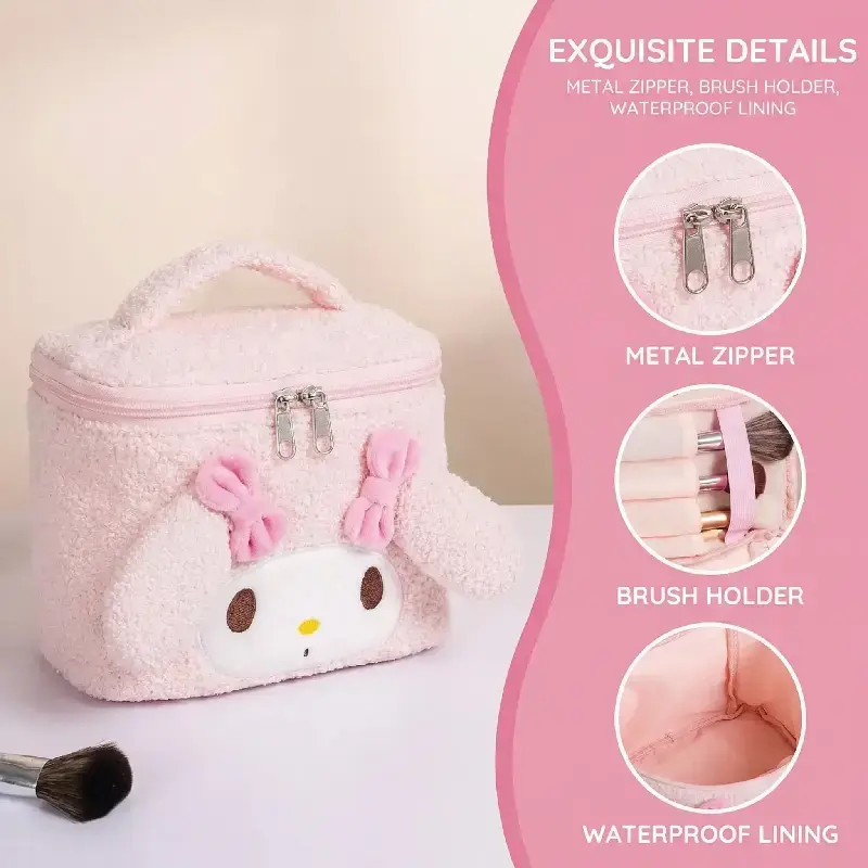 My Melody Collaboration Sherpa Fleece Portable Makeup Bag