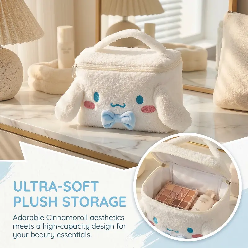 Cinnamoroll Collaboration Sherpa Fleece Portable Makeup Bag