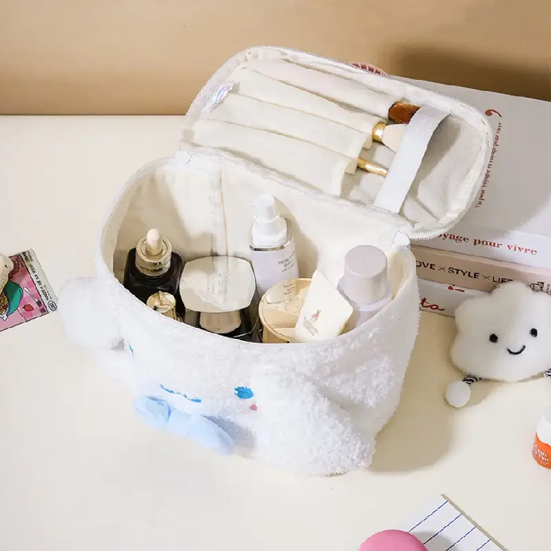Hello Kitty コラボレーション シェルパフリース製ポータブルメイクアップバッグ