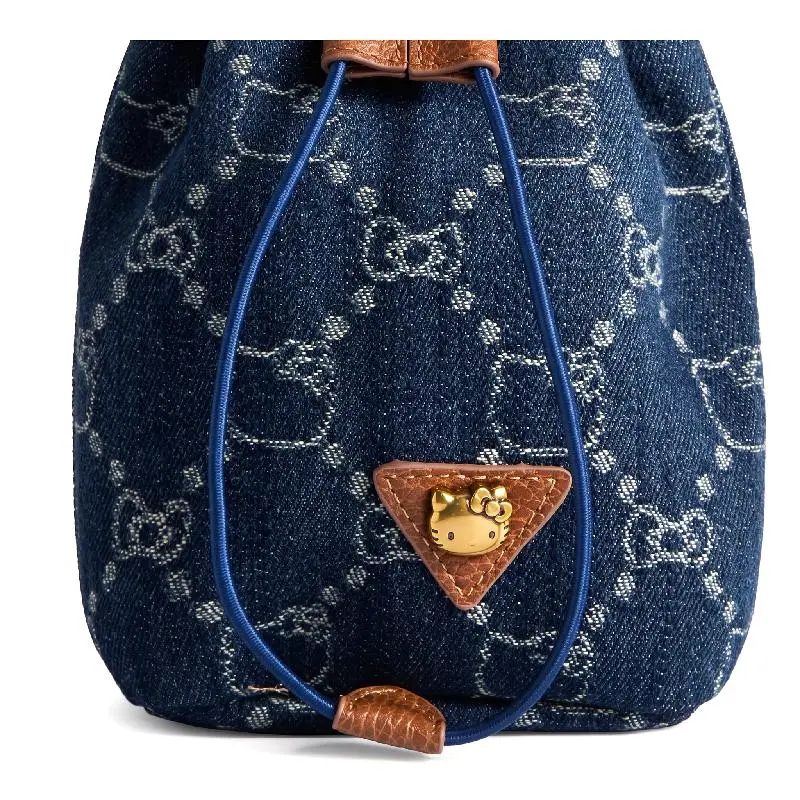 Hello Kitty Denim Drawstring Bucket Bag
