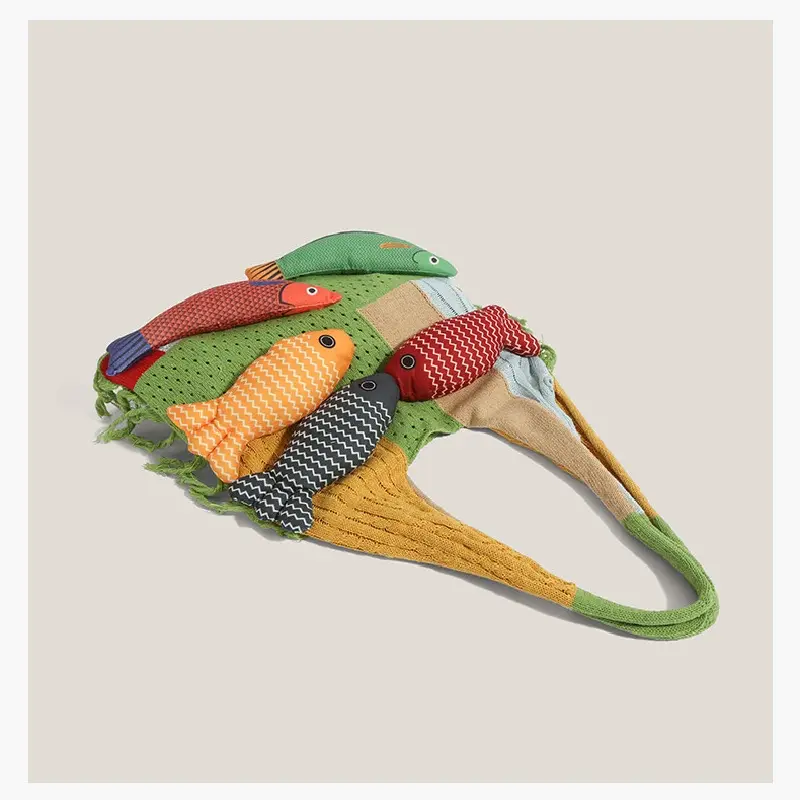 Handcrafted tassel patchwork casual shoulder tote bag