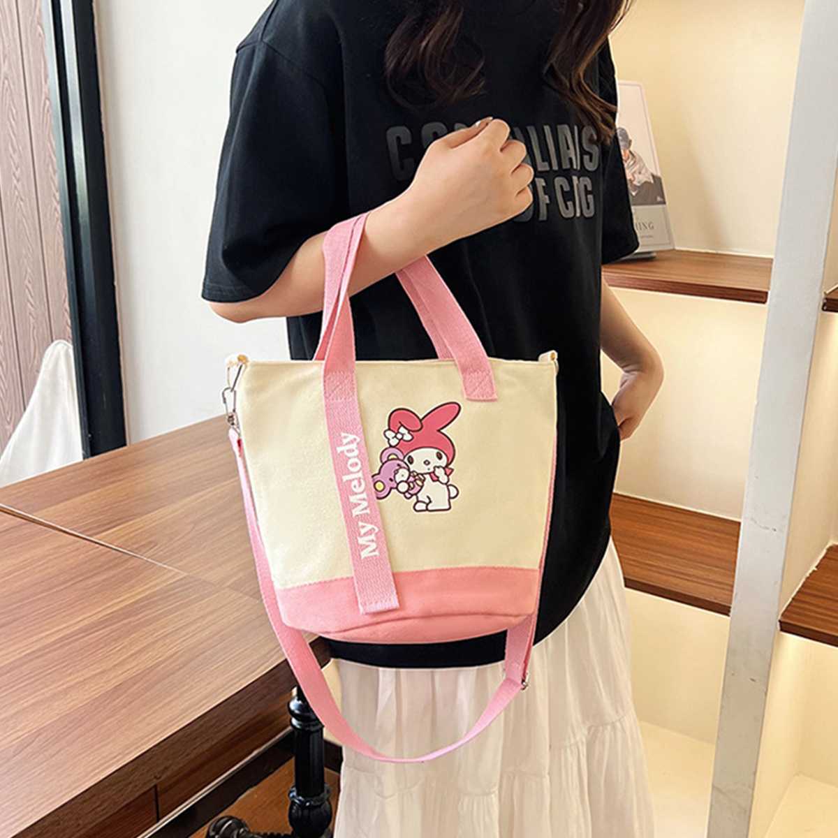 (Brand Authorized)Sanrio Round Canvas Crossbody Bag