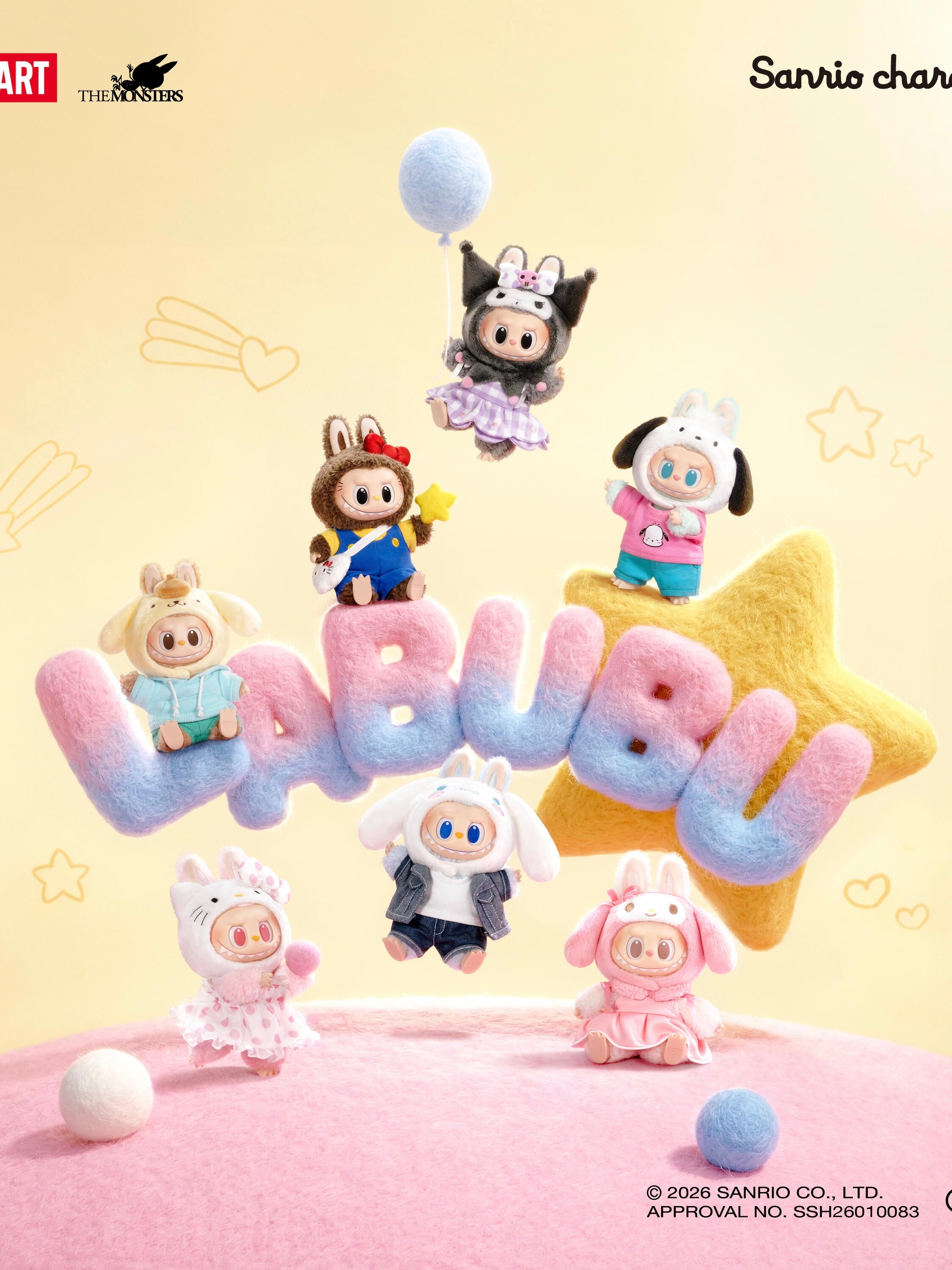 Labubu THE MONSTERS Hellokitty and Friends Series-Vinyl Plush Pendant Blind Box [pre-order]