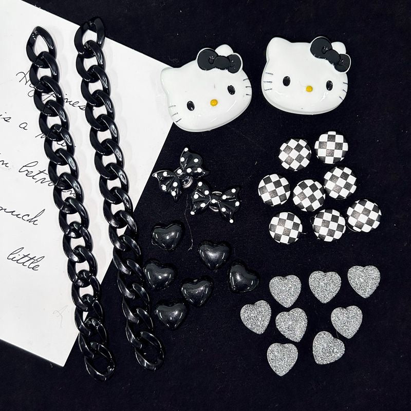 KT Aesthetic Shoe Decoration Charms for Crocs Clog Slides Sandals (26 PCS + 2 Chains)