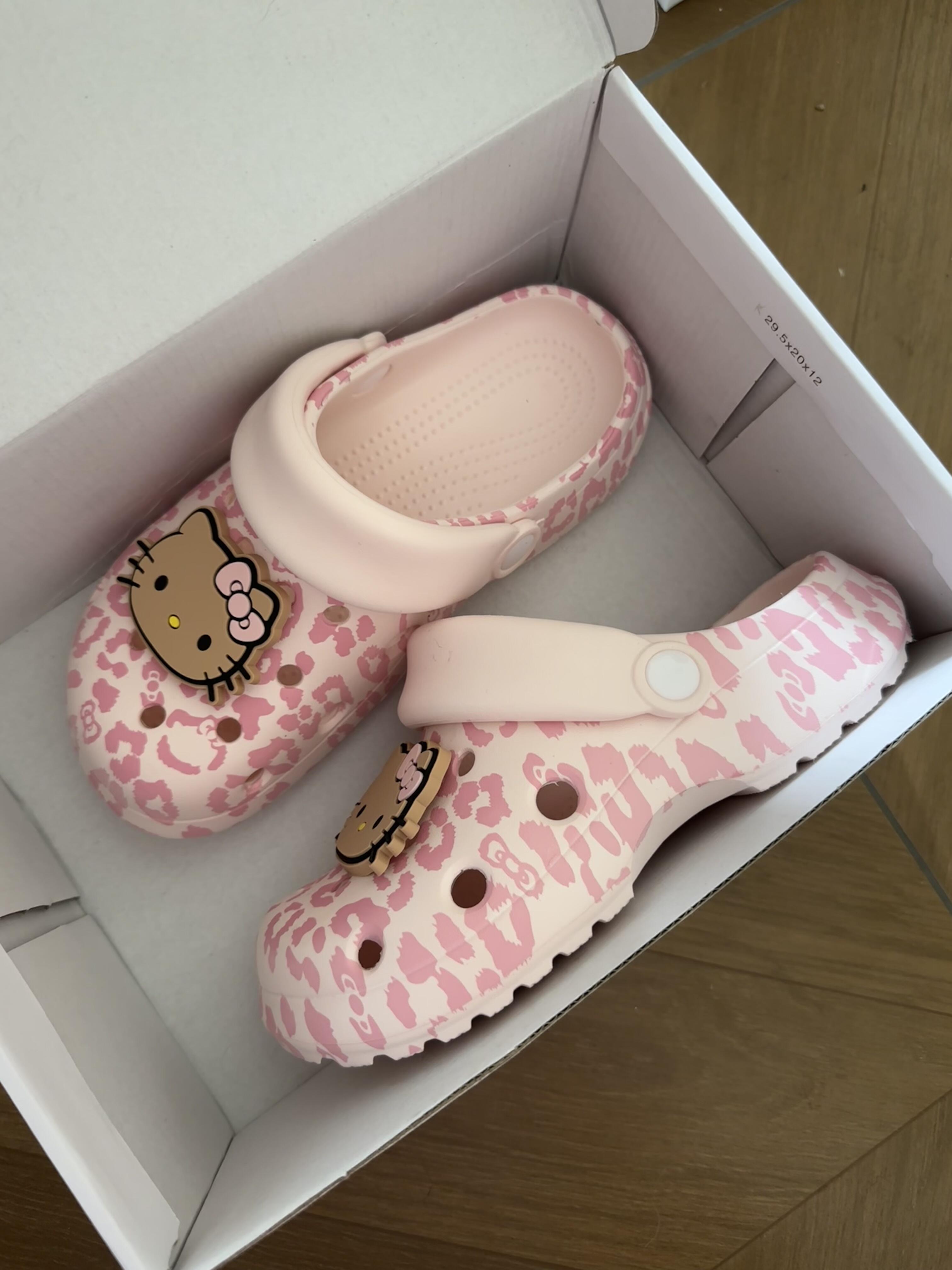 Hello Kitty Leopard Print Platform Clogs Slip on Water Shoes Casual Summer Sandals