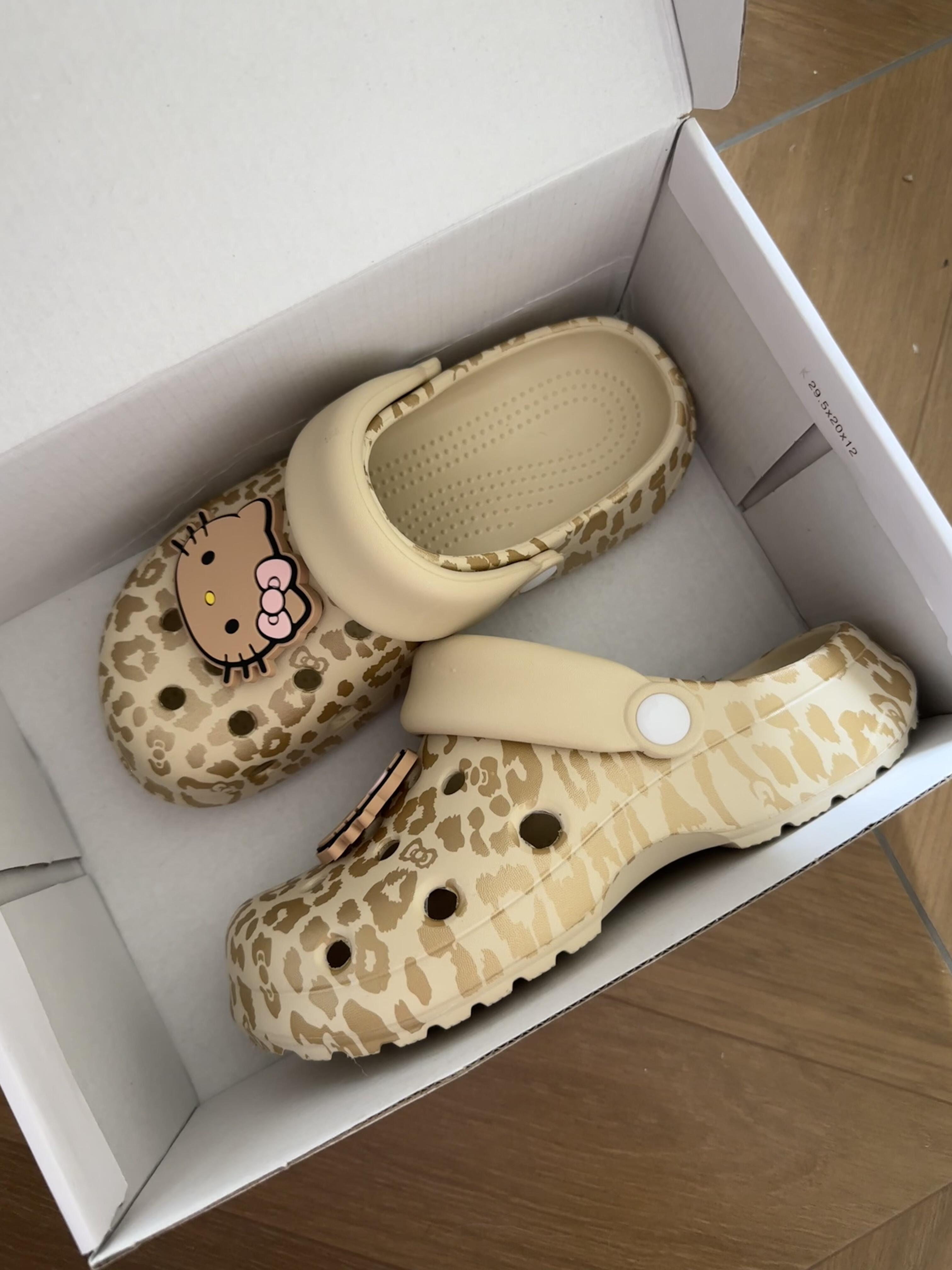 Hello Kitty Leopard Print Platform Clogs Slip on Water Shoes Casual Summer Sandals