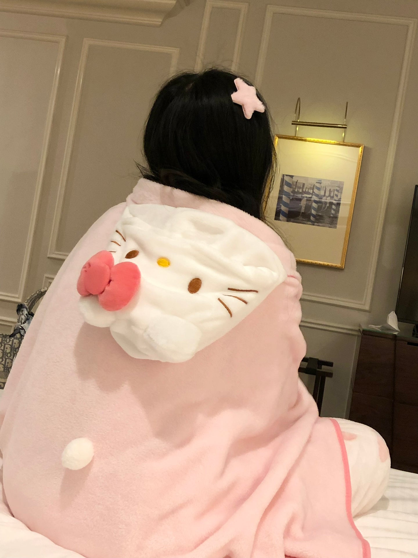 KT Wearable Hooded Blanket for Adults Fuzzy Warm Cozy Plush Furry Hoodie Throw Cloak Wrap -Gifts for Women Adults and Kids