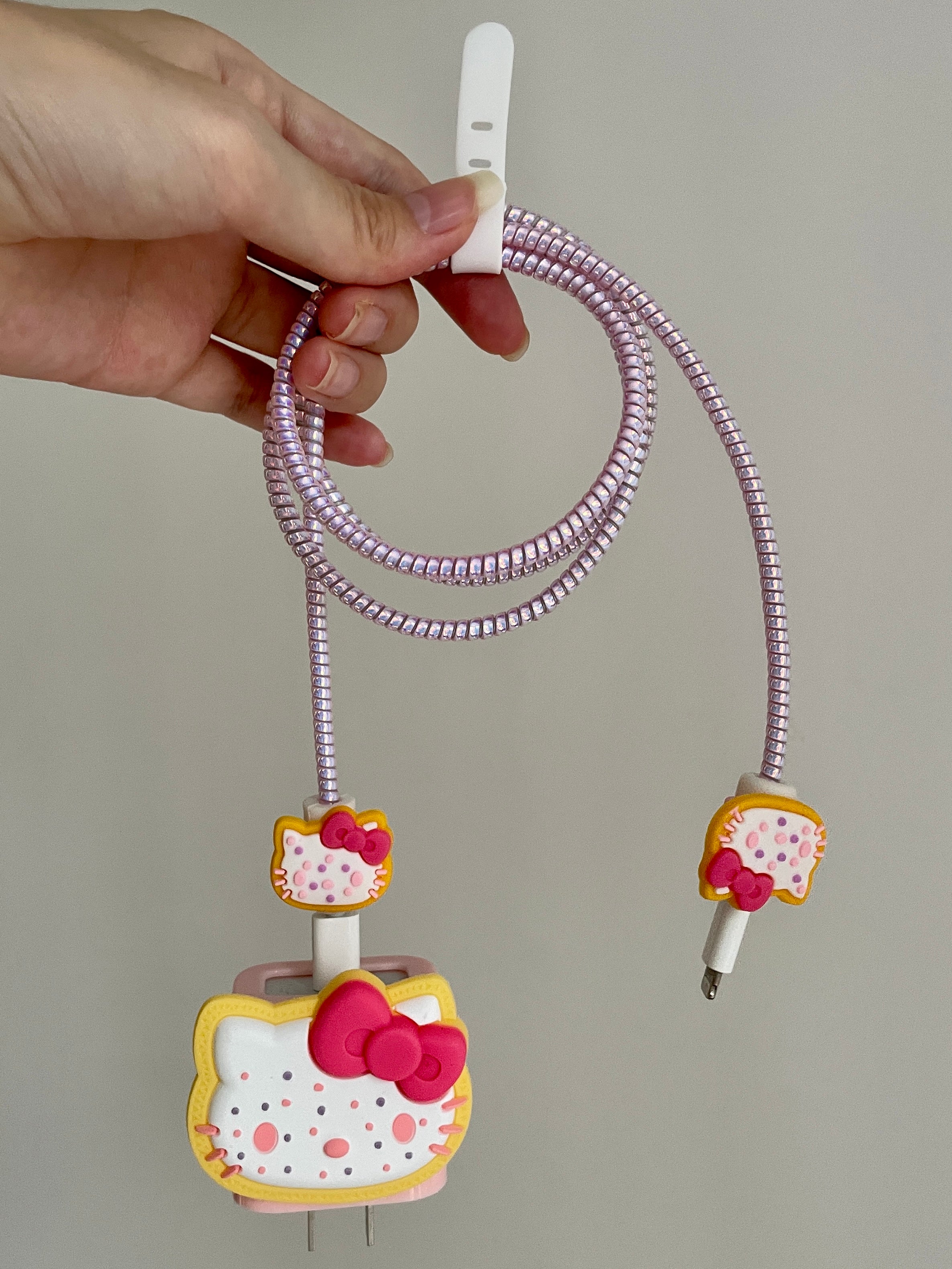 Sanrio Charger Protector Case - Compatible for Apple 20W USB-C Power Adapter and Lightning Cable