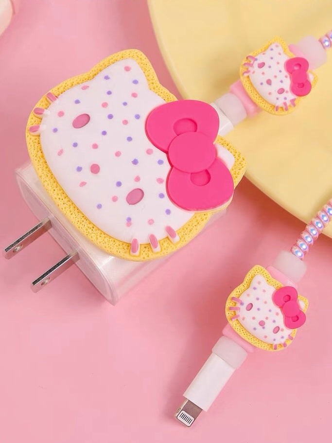 Sanrio Charger Protector Case - Compatible for Apple 20W USB-C Power Adapter and Lightning Cable