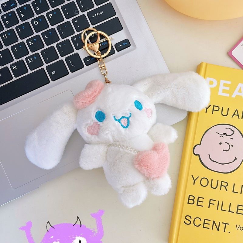 Cinnamoroll Plush Couple Magnetic Suction  Keychain Pendant Doll Keyring Accessories | 2 Count (Pack of 1)