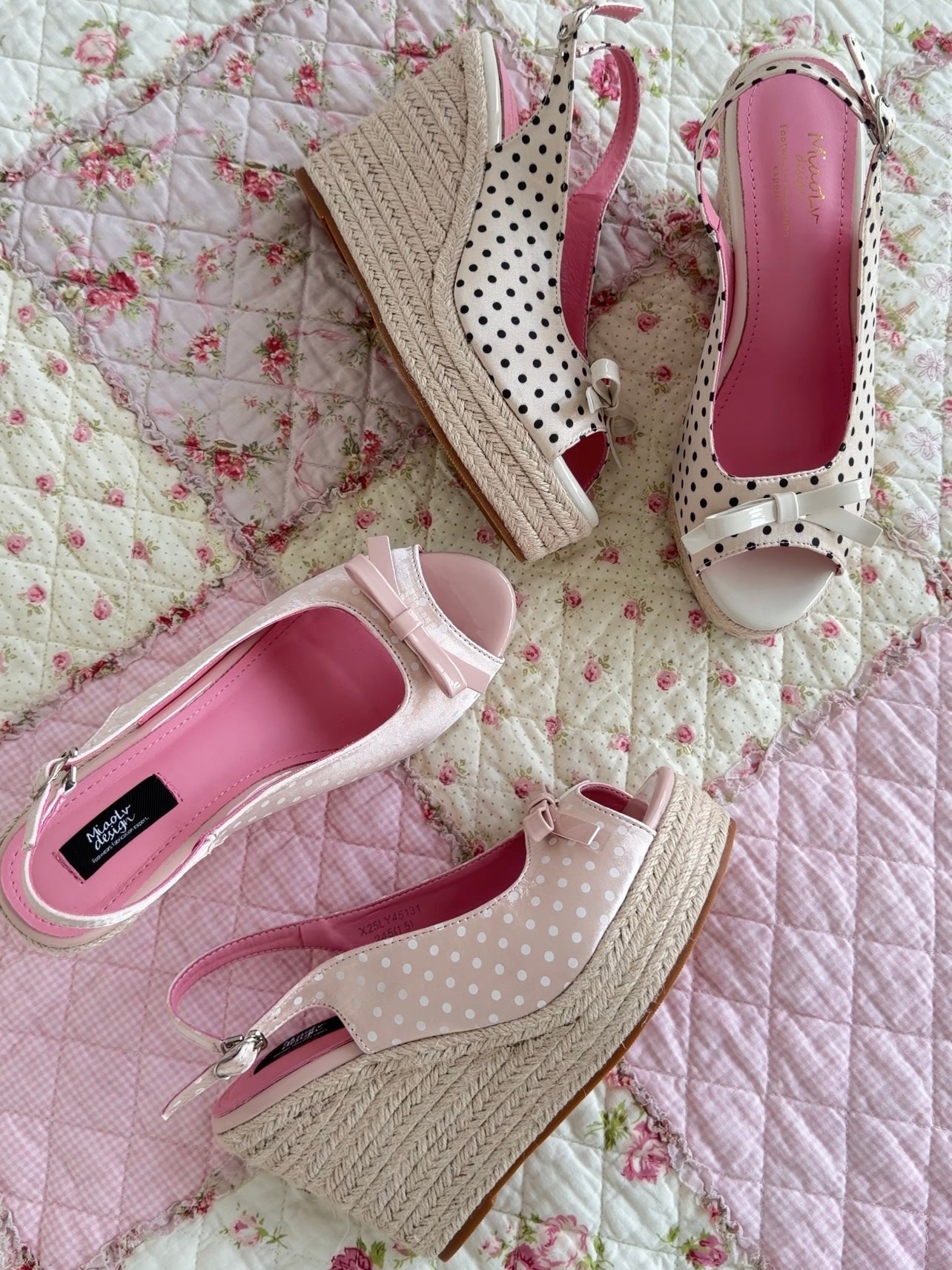 Polka Dot Back Adjustable Strap Straw Woven Classic Wedge Sandals Slingback Platform High Pumps Party Dress Casual Sandals 3 inches