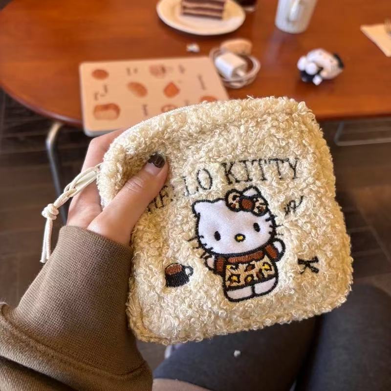 (Brand Authorized)Hello Kitty Mini Makeup Bag and Portable Wallet