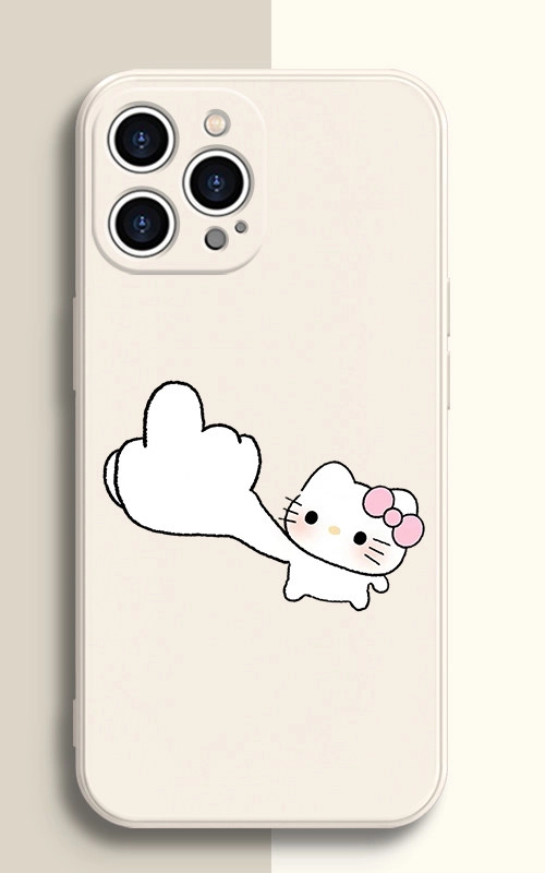 Hello Kitty Heart Couple Silicone Phone Case For iPhone 17 16 15 14 13