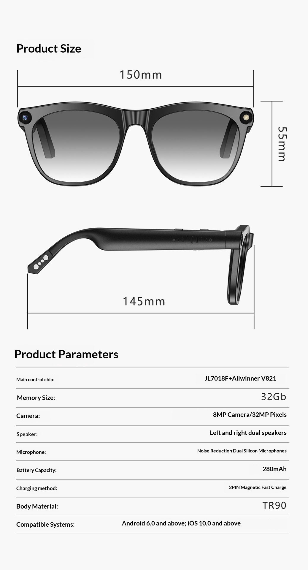 Zaloraros New AI-Powered Smart Bluetooth Glasses