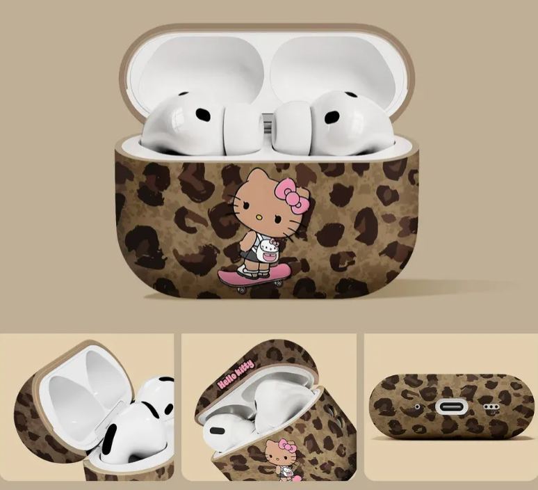 HELLO KITTY leopard print AirPods protective case