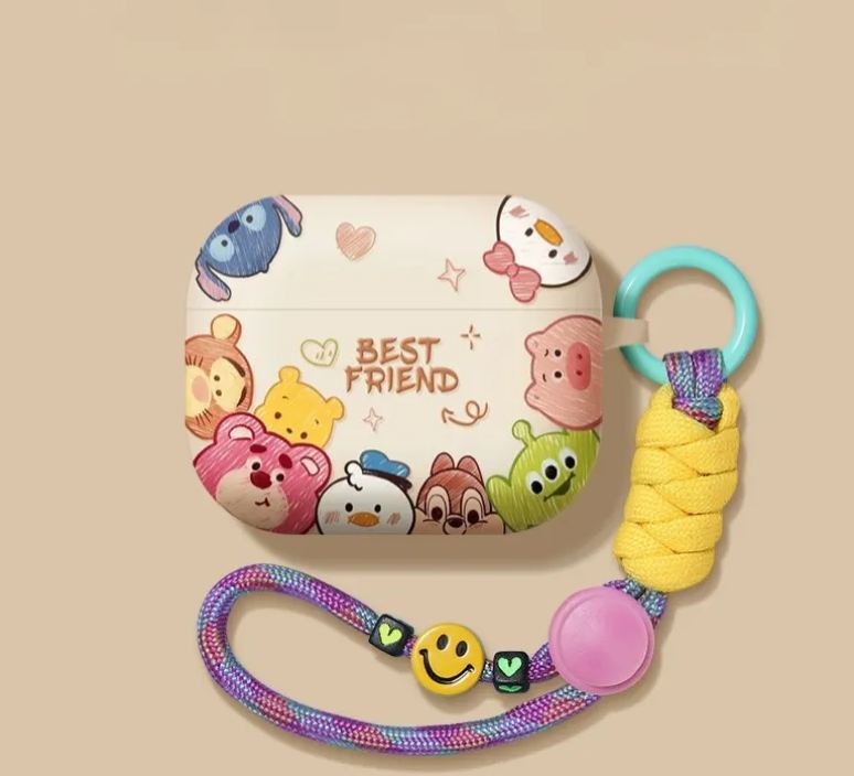 Silicone AirPods protective cases printed with cartoon images of friends