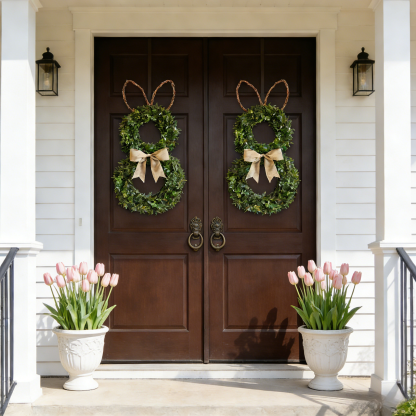 Perfect Rabbit-Shaped Spring Wreath
