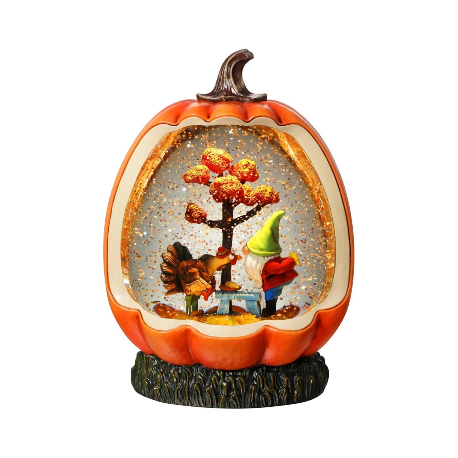 Fall Snow Globe Pumpkin Gnome Snow Globe with Turkey