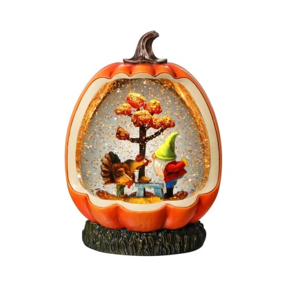 Fall Snow Globe Pumpkin Gnome Snow Globe with Turkey