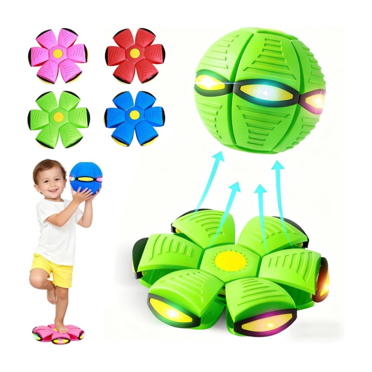 Childrens Bouncing Metaball Toy with LED Lights