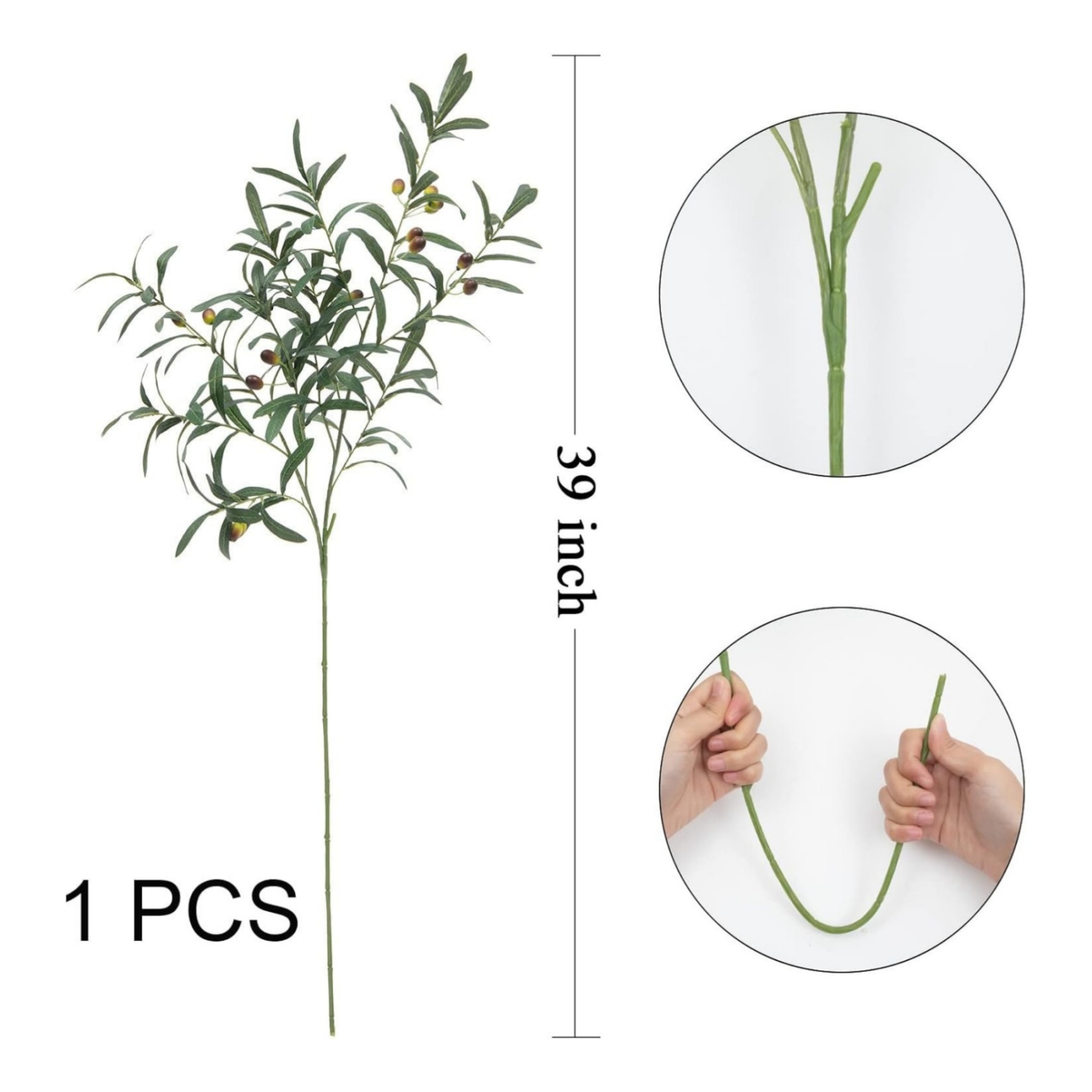 Large Tall Fake Olive Tree Branches