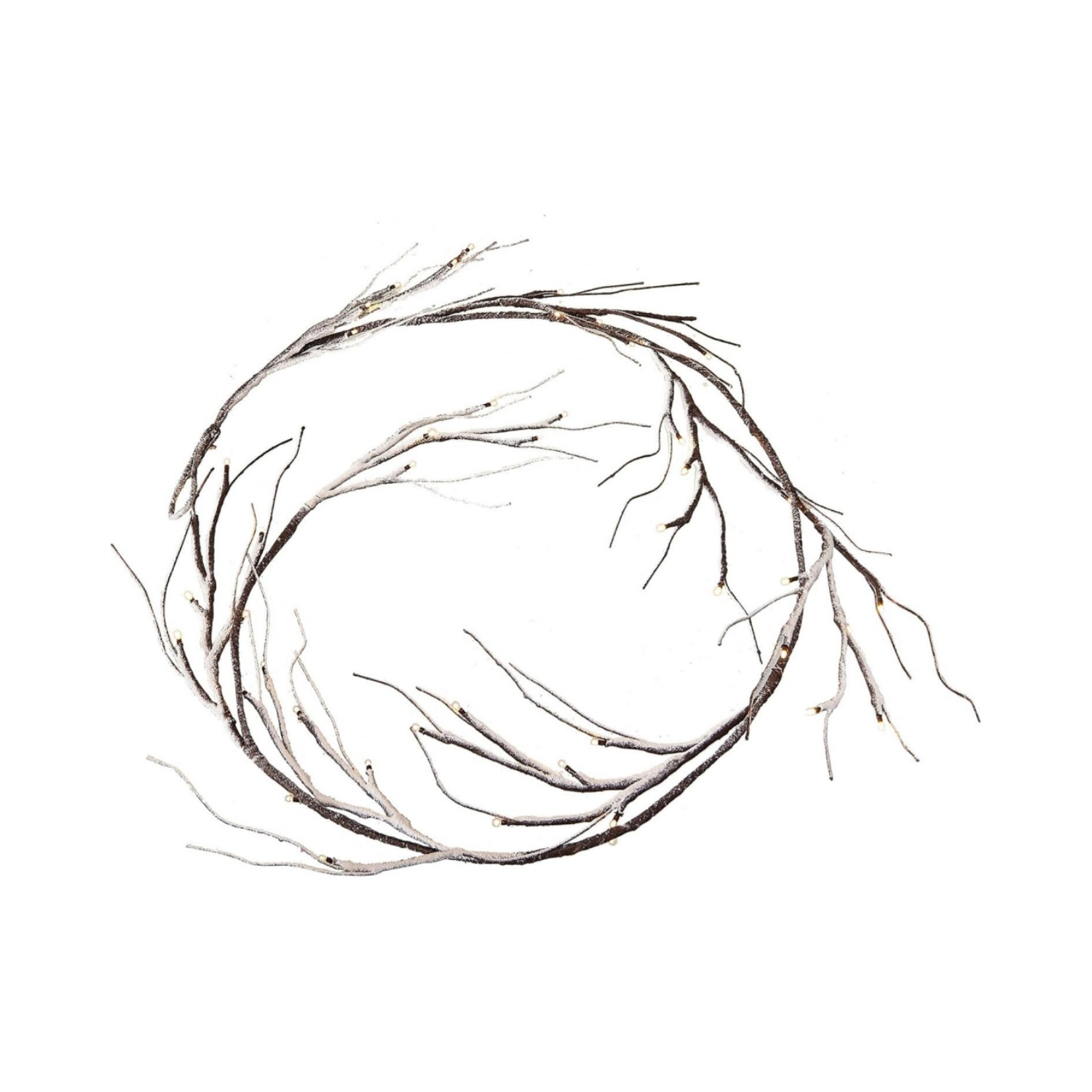 Pre-lit Twig Vine Snow Flocked Lighted Garland 6FT