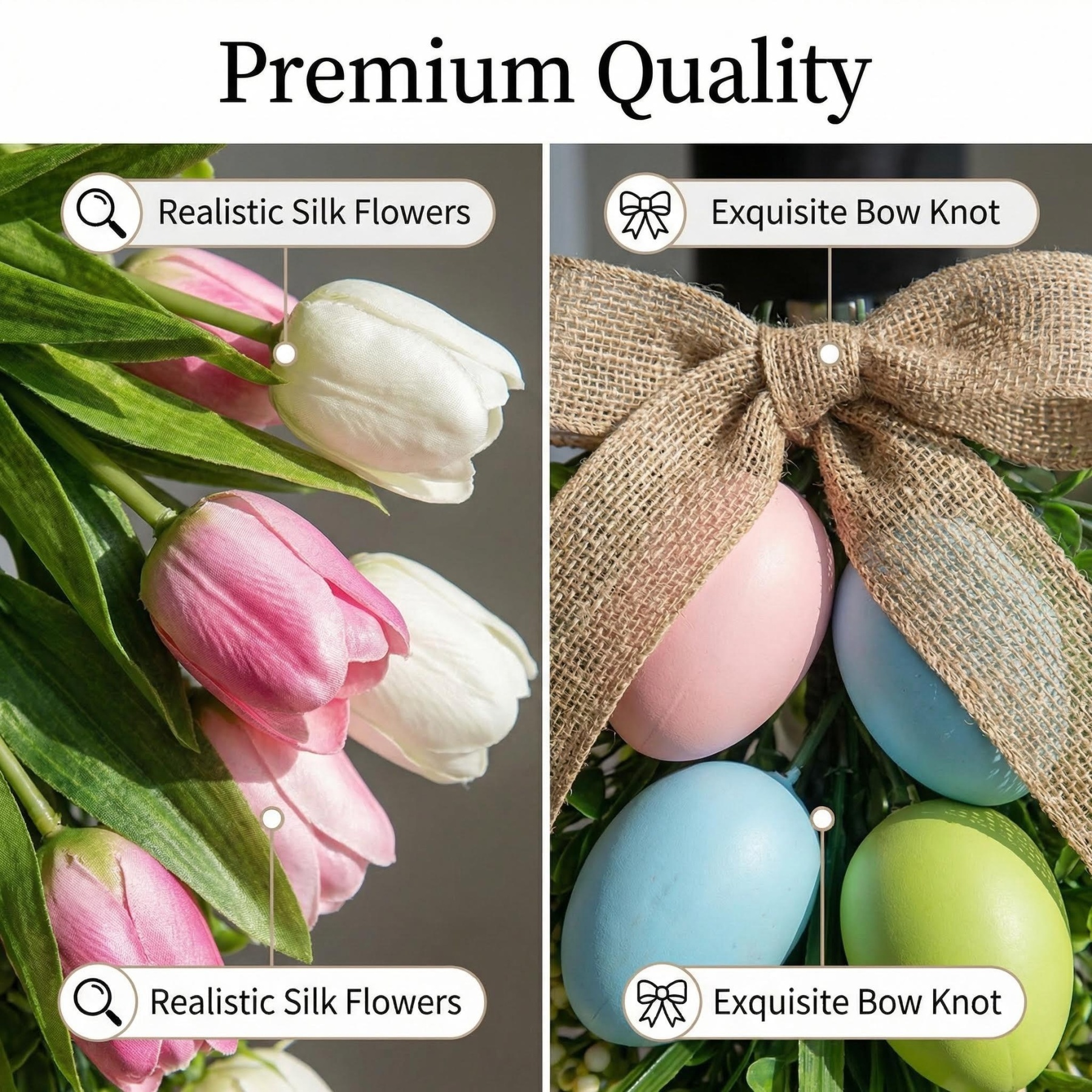 Easter Egg Tulip Teardrop Wreath