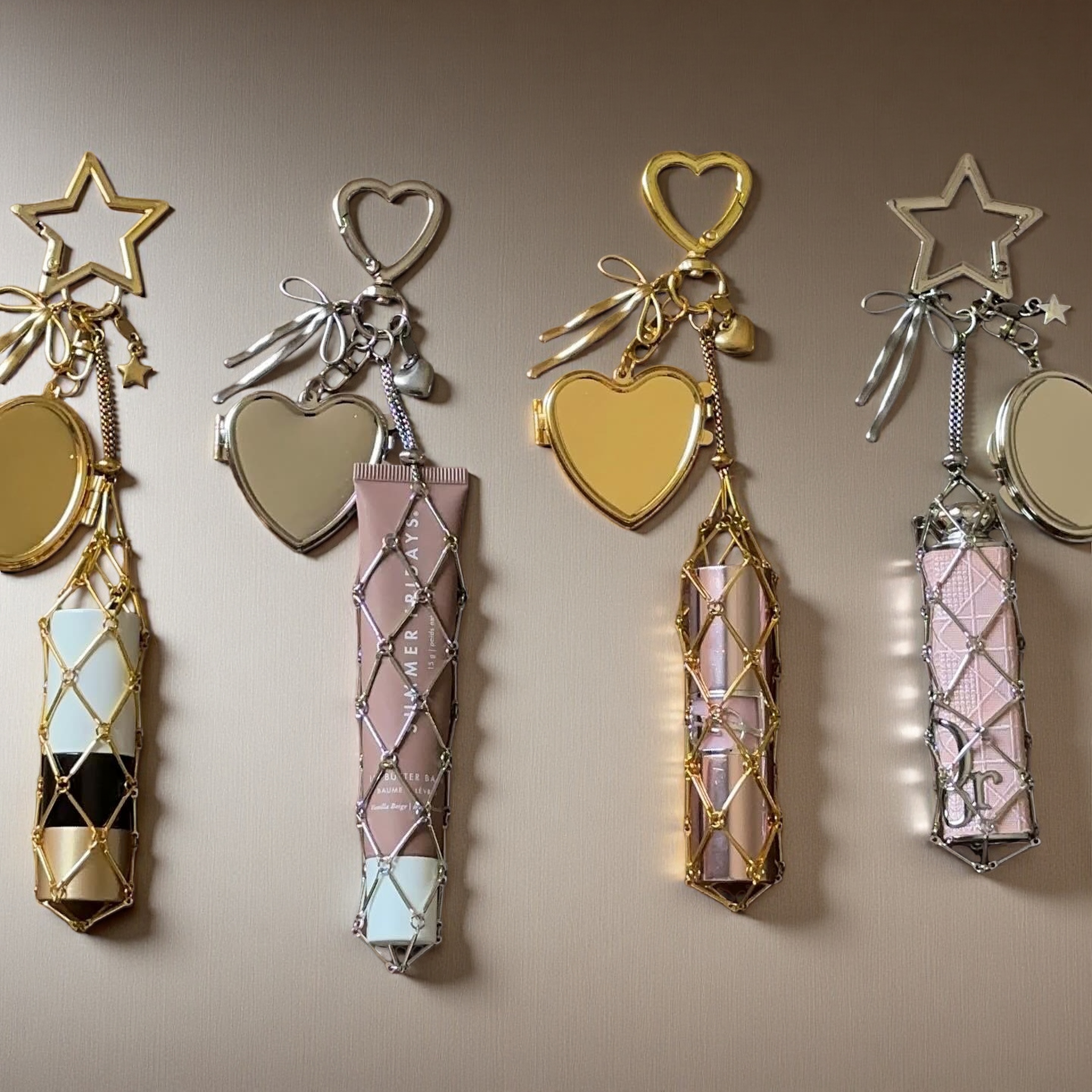 Chic Stainless / Alloy Lip Gloss Holder with Mirror