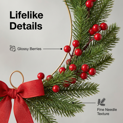 12in Asymmetrical Mixed Christmas Wreath