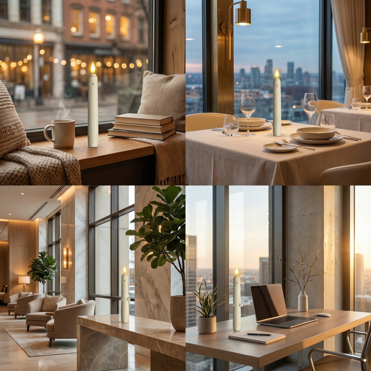 Flameless Led Taper Window Candles with Sensor Dusk to Dawn