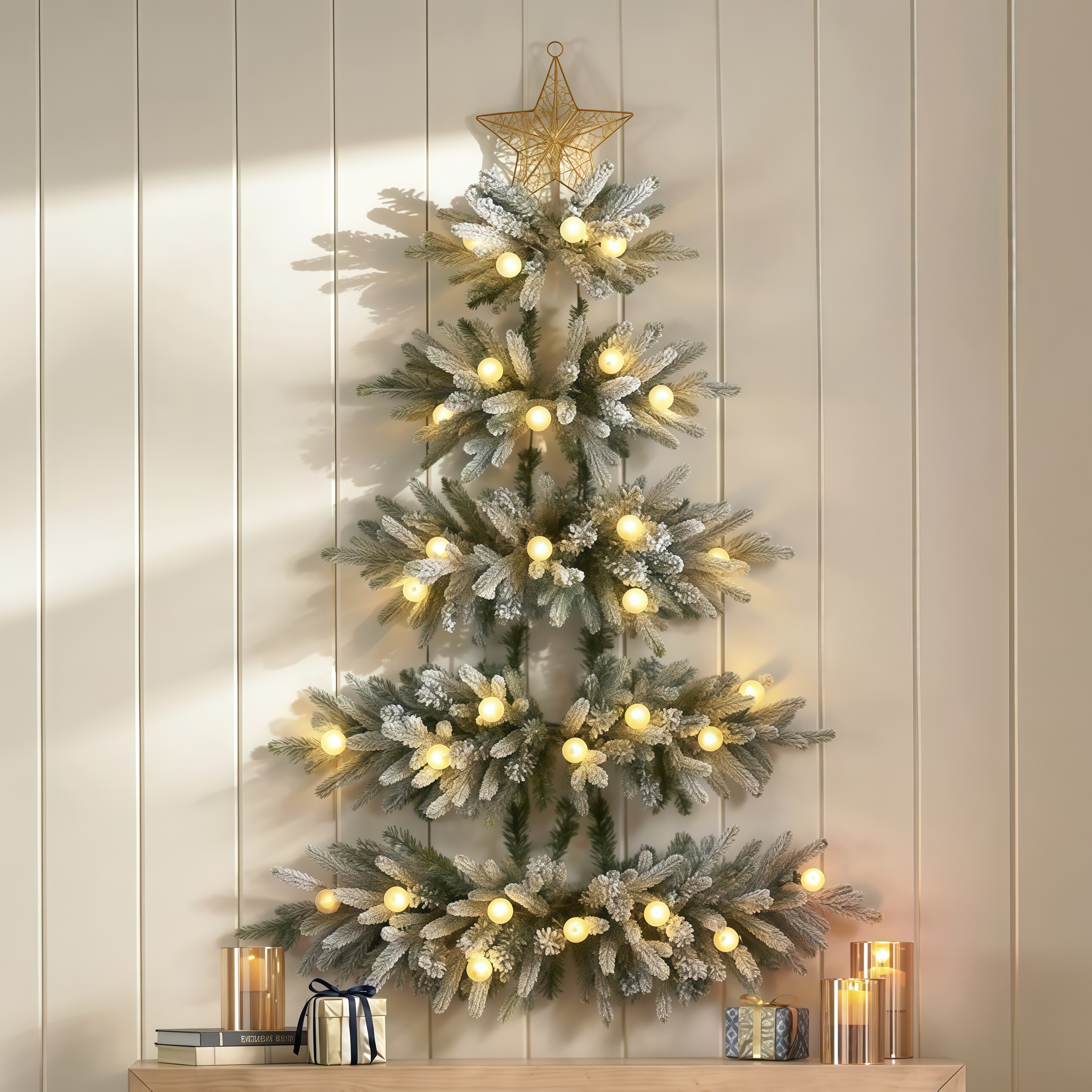 Pre-Lit Deluxe Wall Hanging Tree