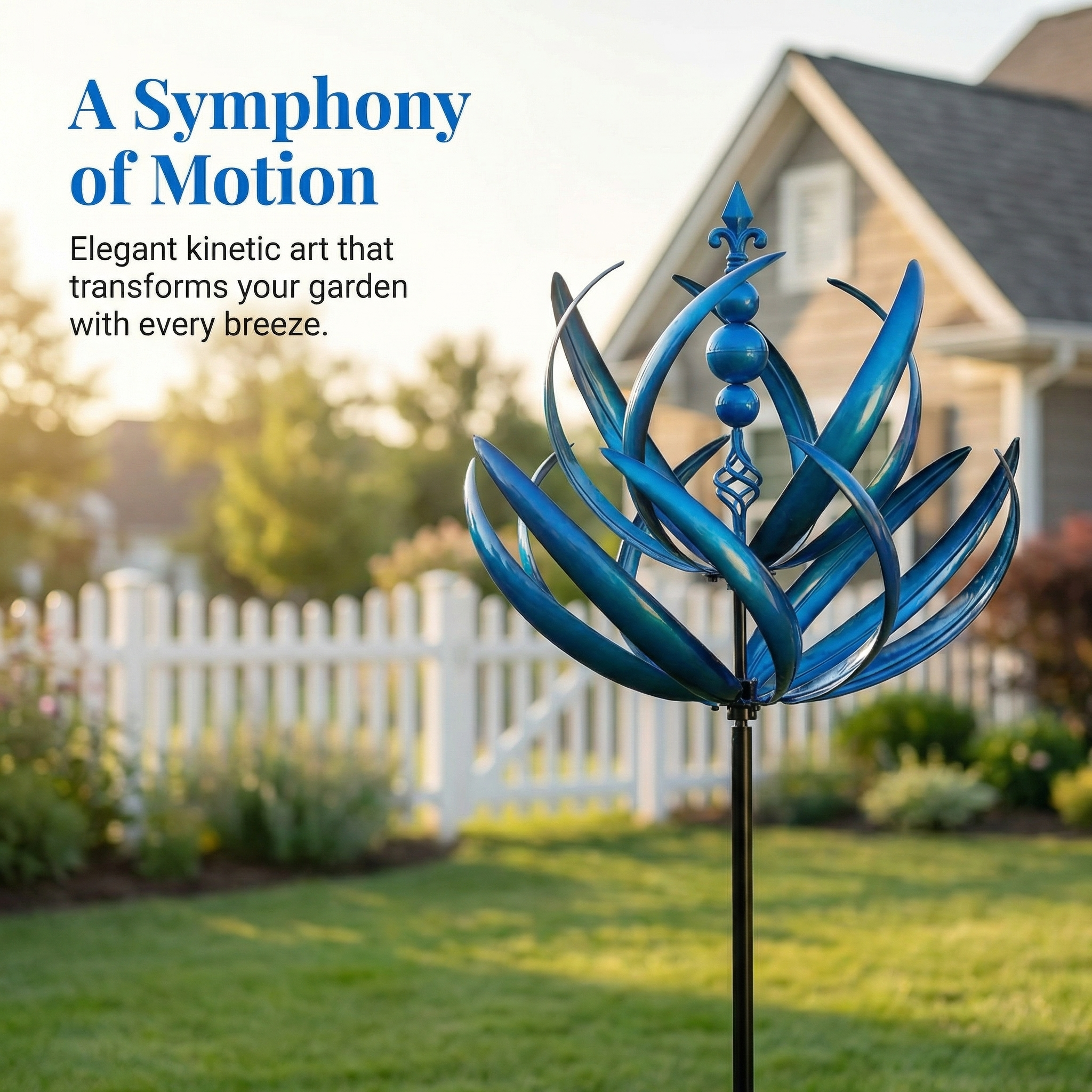 Extra Large Outdoor Metal Wind Sculptures Spinners with Stake