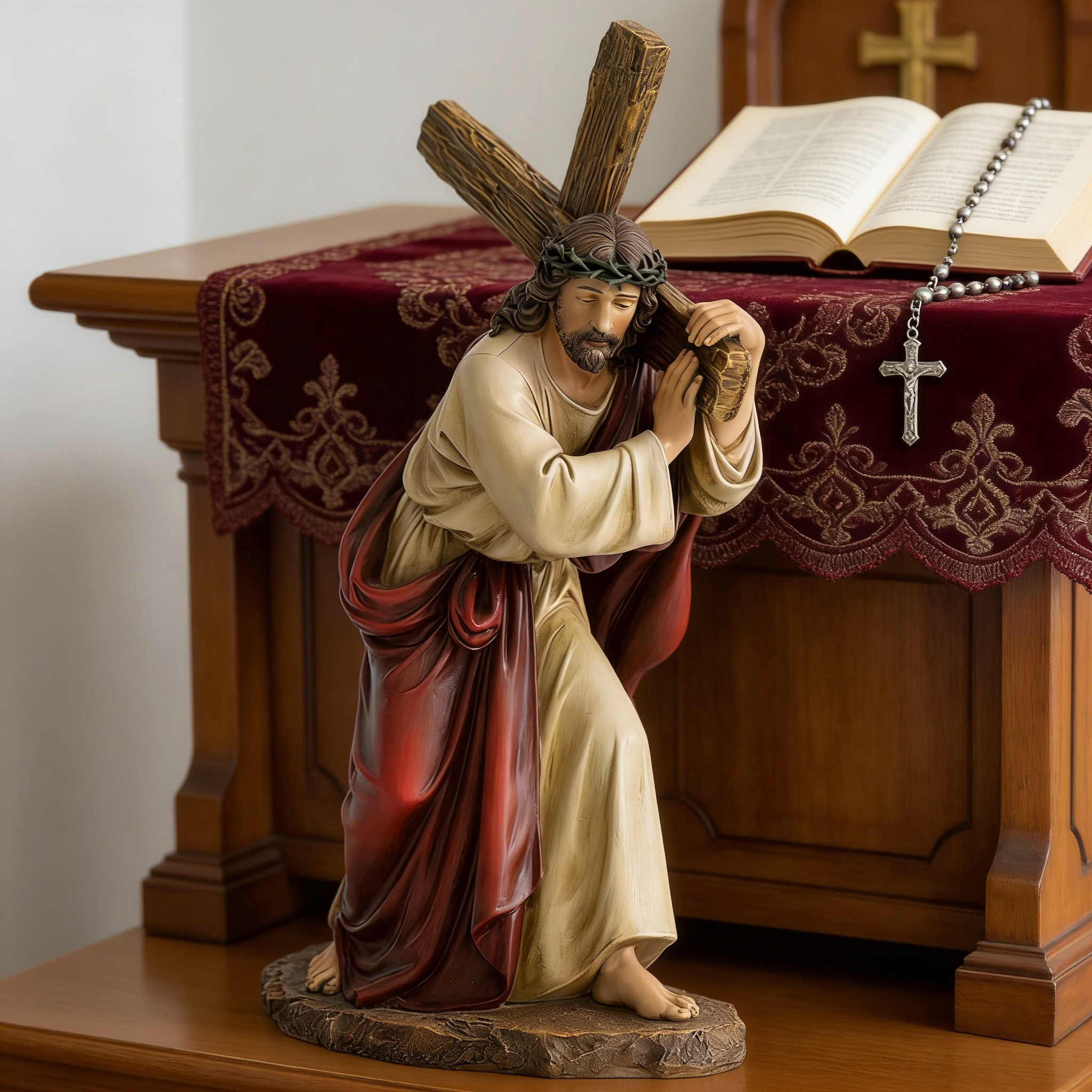 Catholic Jesus Carrying The Cross Statue