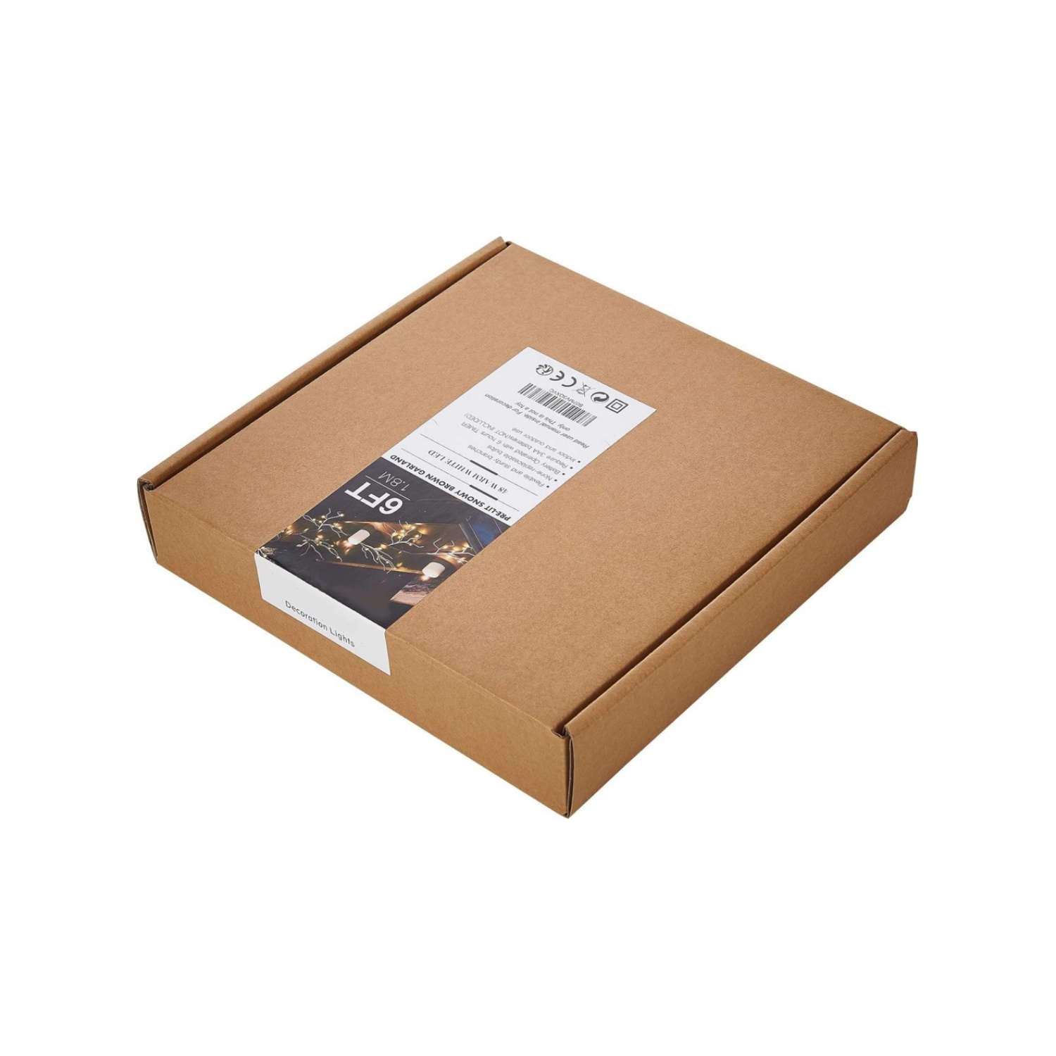 Pre-lit Twig Vine Snow Flocked Lighted Garland 6FT